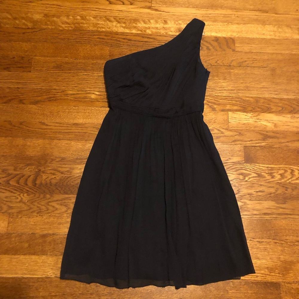 NWT J Crew One Shoulder Chiffon Dress Size 2